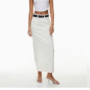 NWT Aritzia Denim Forum The '90s Pencil Maxi Denim Skirt 26 little white lie